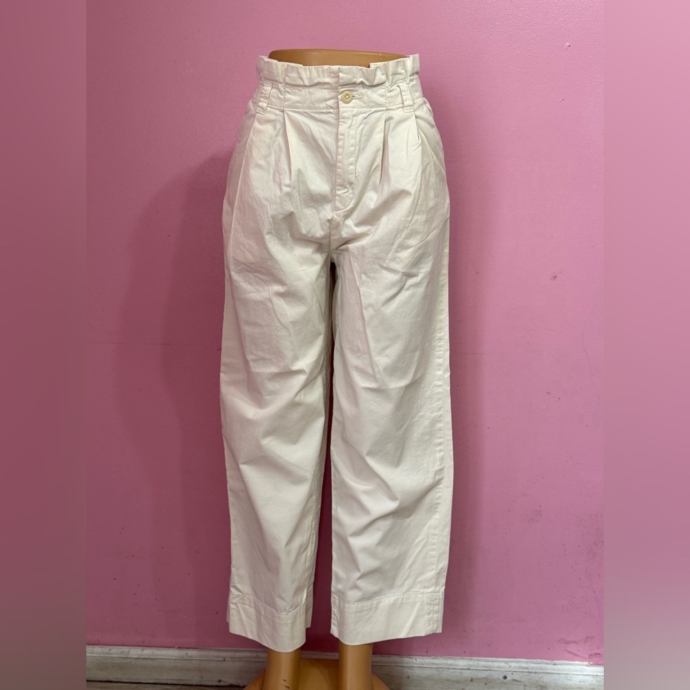 Everlane Cream Pleated Wide-Leg Chinos